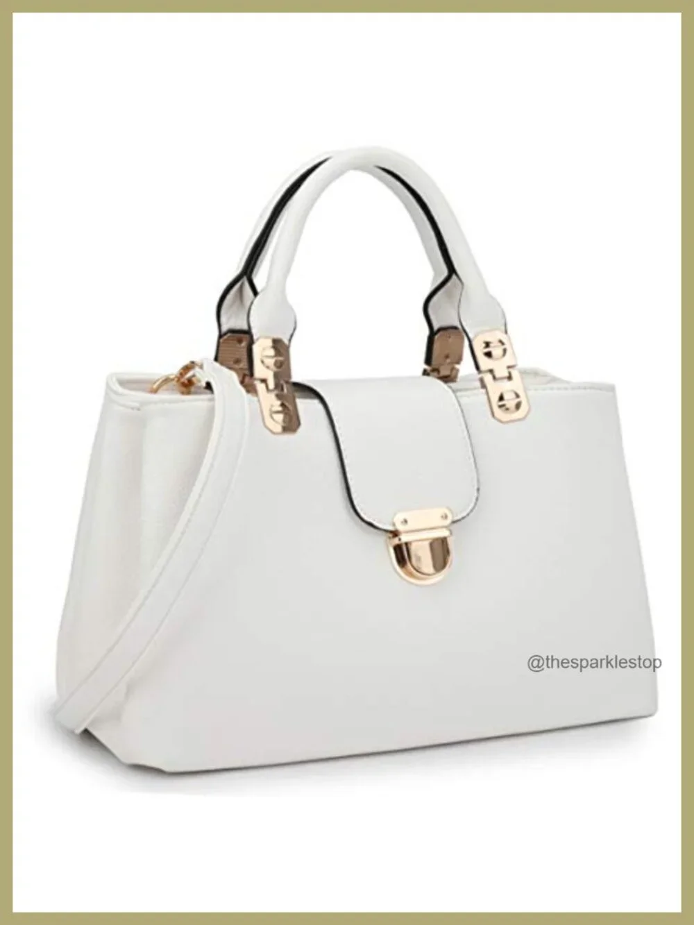 Vegan Leather Satchel Handbag Top Handle Tote Purse with Detachable Strap